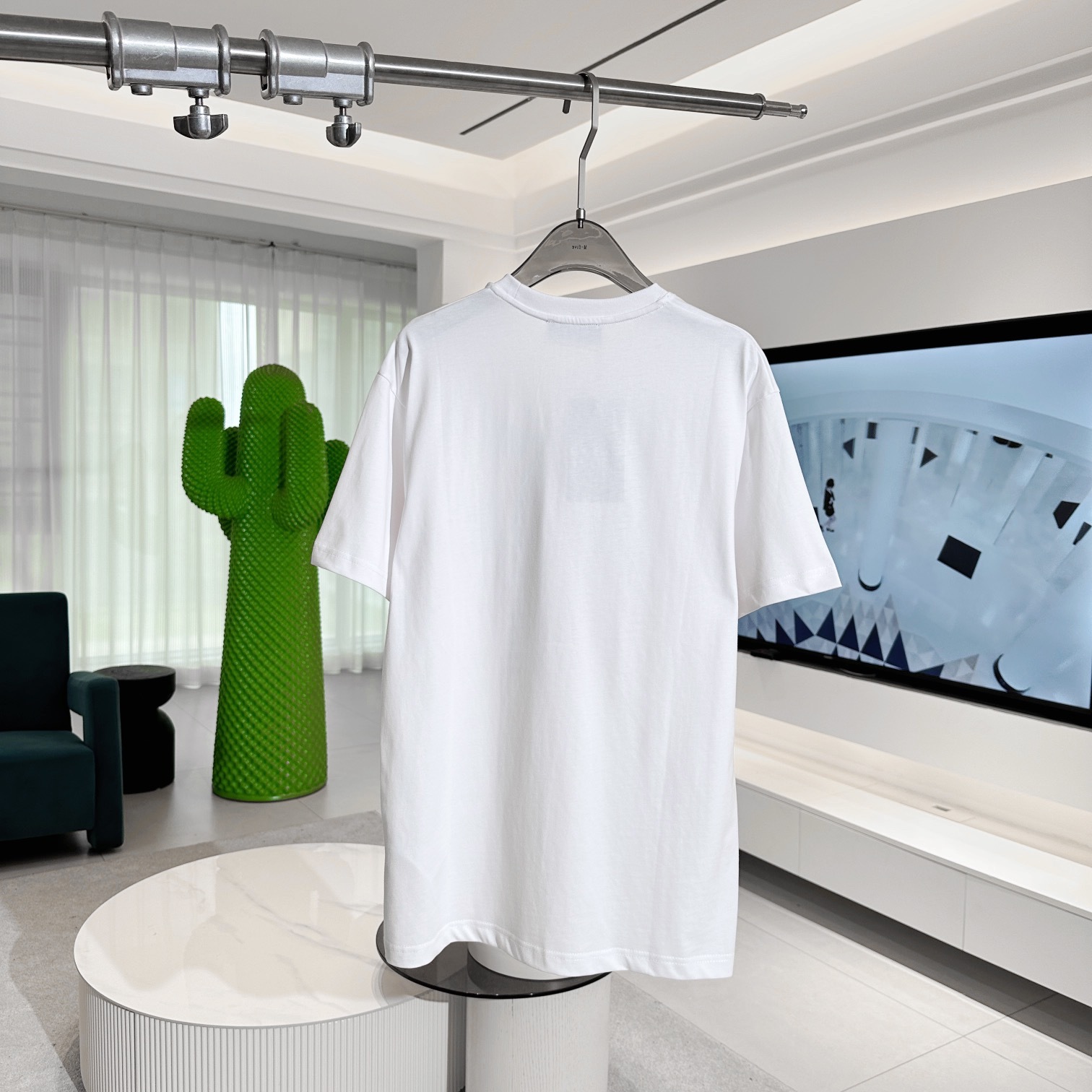 PRINTED COTTON JERSEY T-SHIRT IN WHITE - TP578