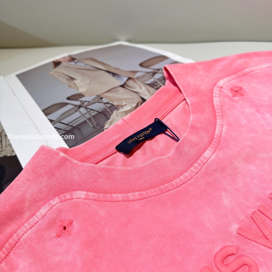 WASHED RIBBED T-SHIRT IN PINK - TP631