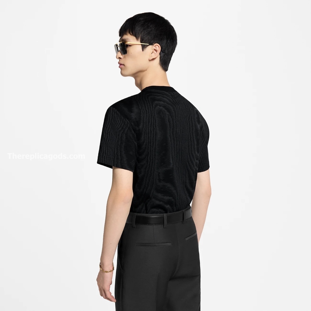 JERSEY JACQUARD T-SHIRT IN BLACK - TP661