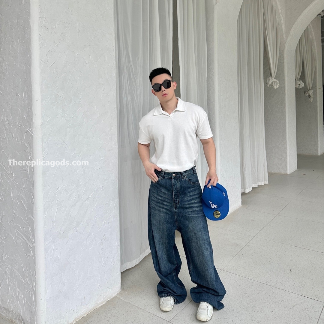 WIDE LEG BAGGY PANTS IN DEEP BLUE - TP599