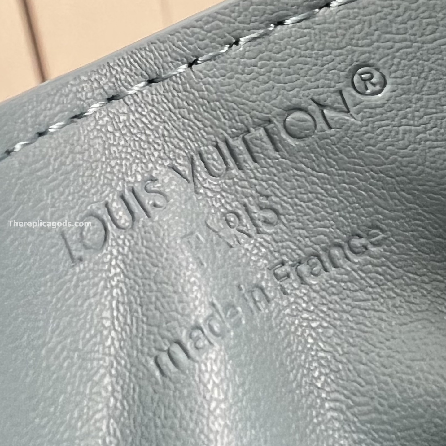 DOUBLE CARD HOLDER SKY BLUE MONOGRAM SHADOW CALF LEATHER M14791
