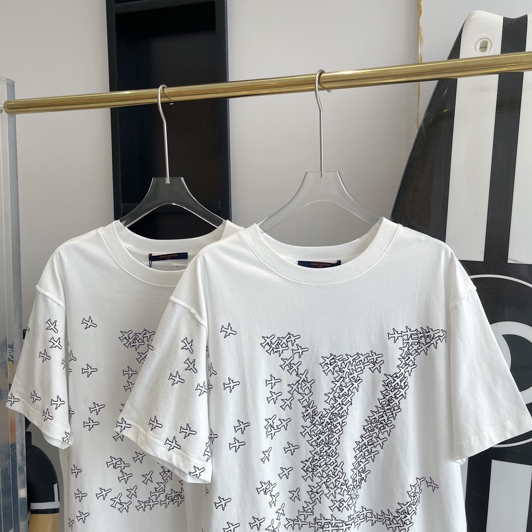 AIRPLANE PRINTED T-SHIRT IN WHITE - TP583