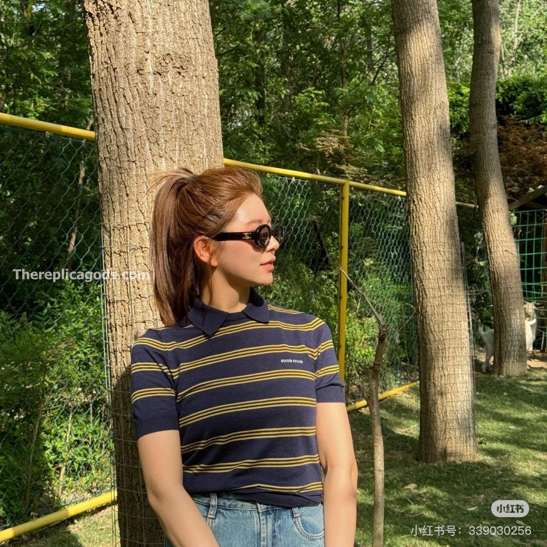 CASHMERE SILK STRIPED POLO SHIRT - TP565
