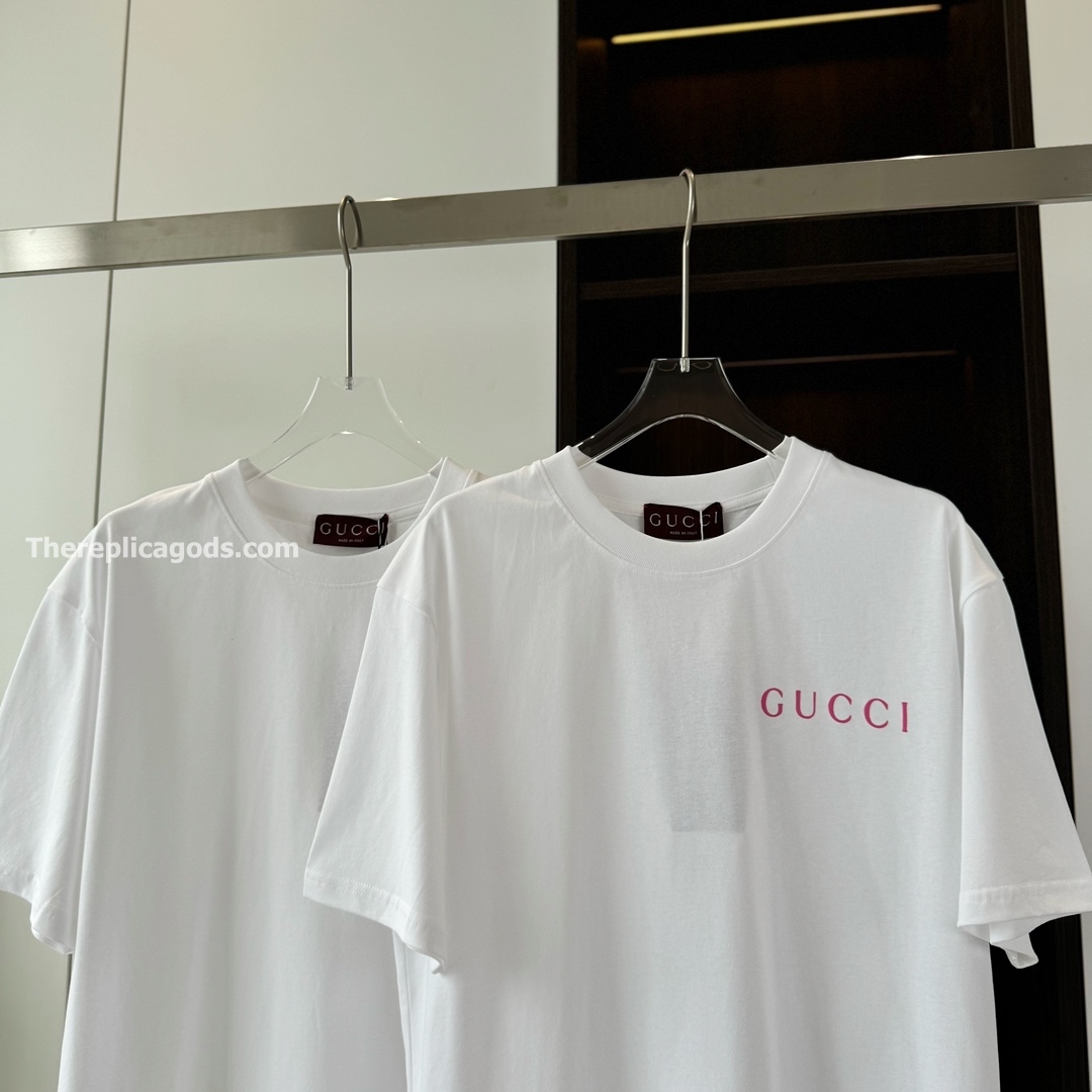 PRINTED COTTON JERSEY T-SHIRT IN WHITE - TP611