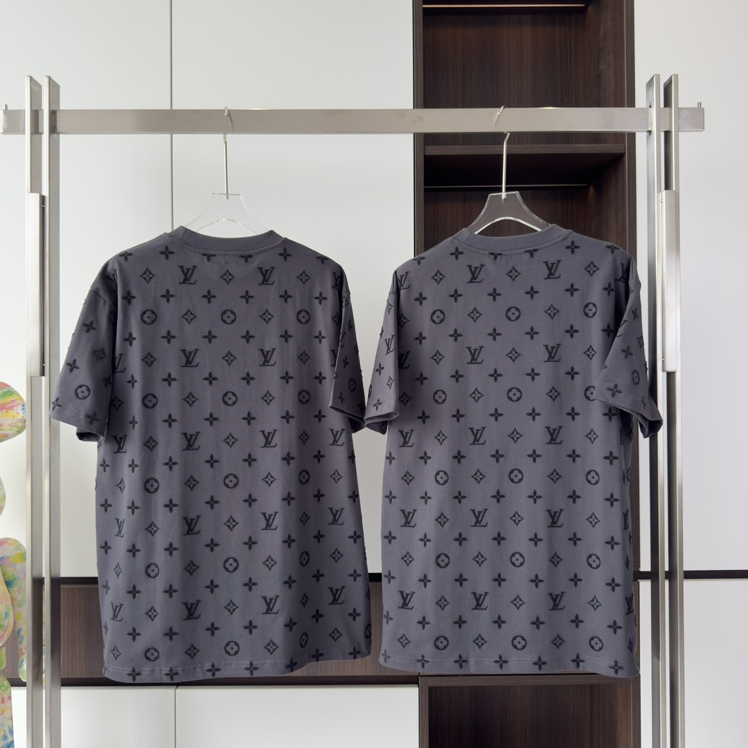 HOOK AND LOOP MONOGRAM SHORT-SLEEVE T-SHIRT IN GREY - TP646
