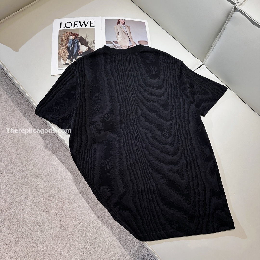 JERSEY JACQUARD T-SHIRT IN BLACK - TP661