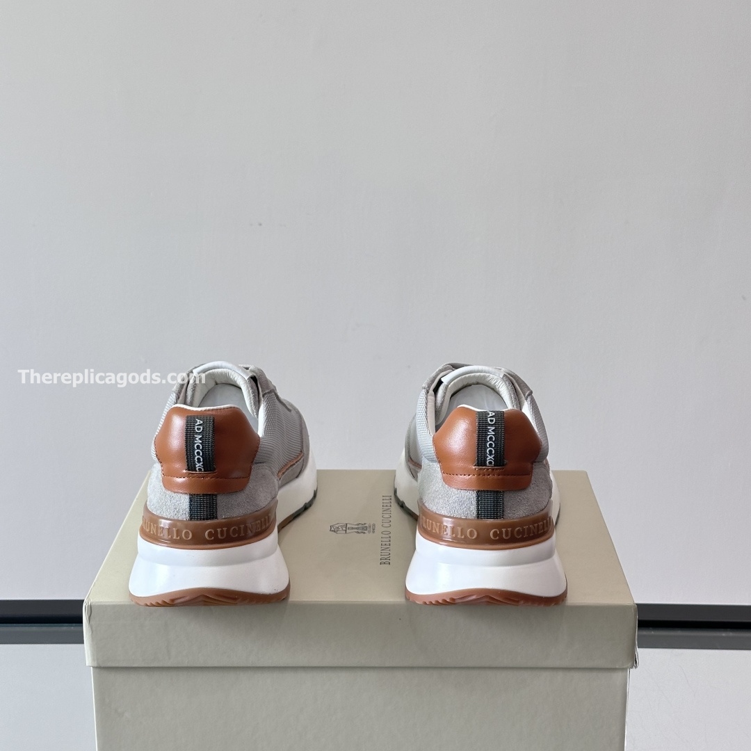 SUEDE AND MESH SNEAKERS IN GREY, photo 9