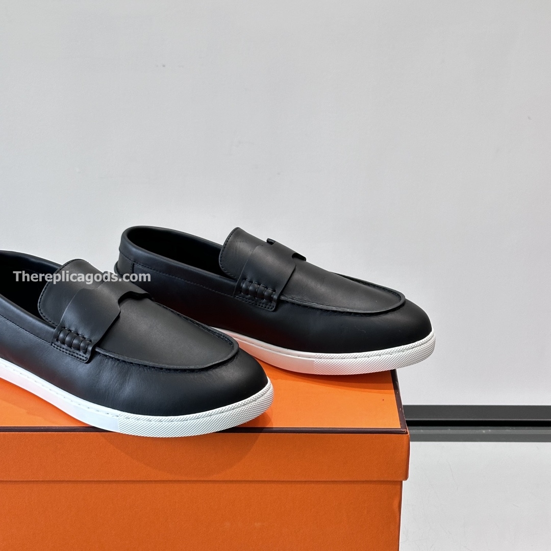 JOB LOAFERS BLACK LAMBSKIN LEATHER - H383