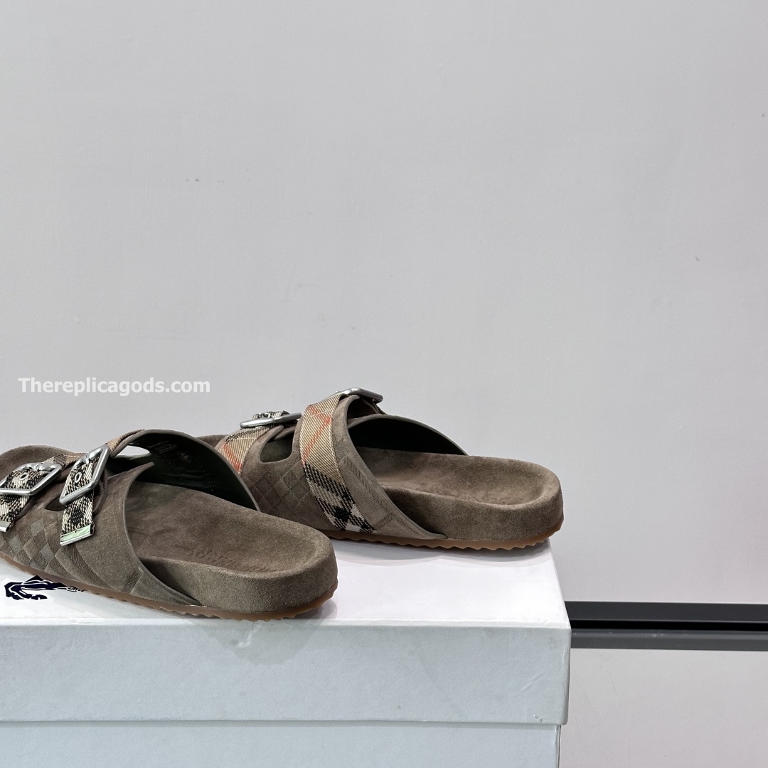 CHECK SUEDE URCHIN SANDALS - BBRS8