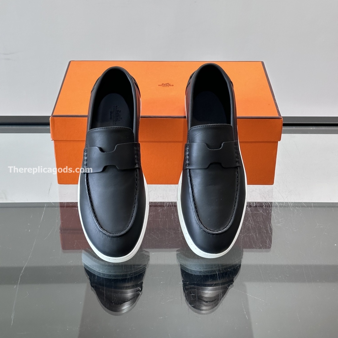 JOB LOAFERS BLACK LAMBSKIN LEATHER - H383