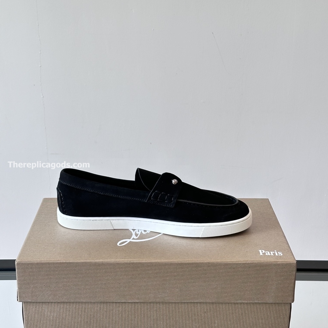 CHAMBELIBOAT BOAT SHOES IN BLACK - CL169