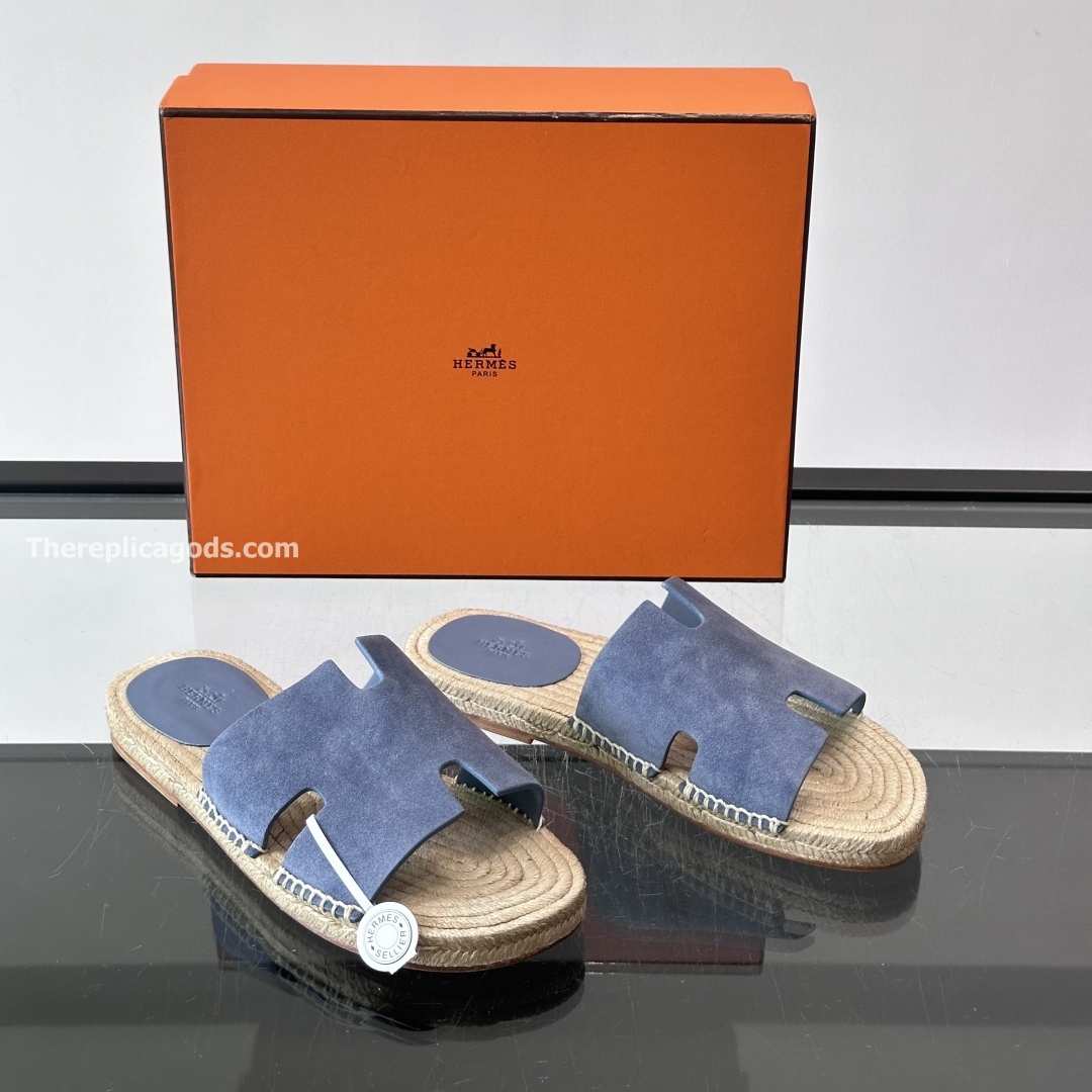 ANTIGUA SANDALS BLUE SUEDE GOATSKIN - HS149