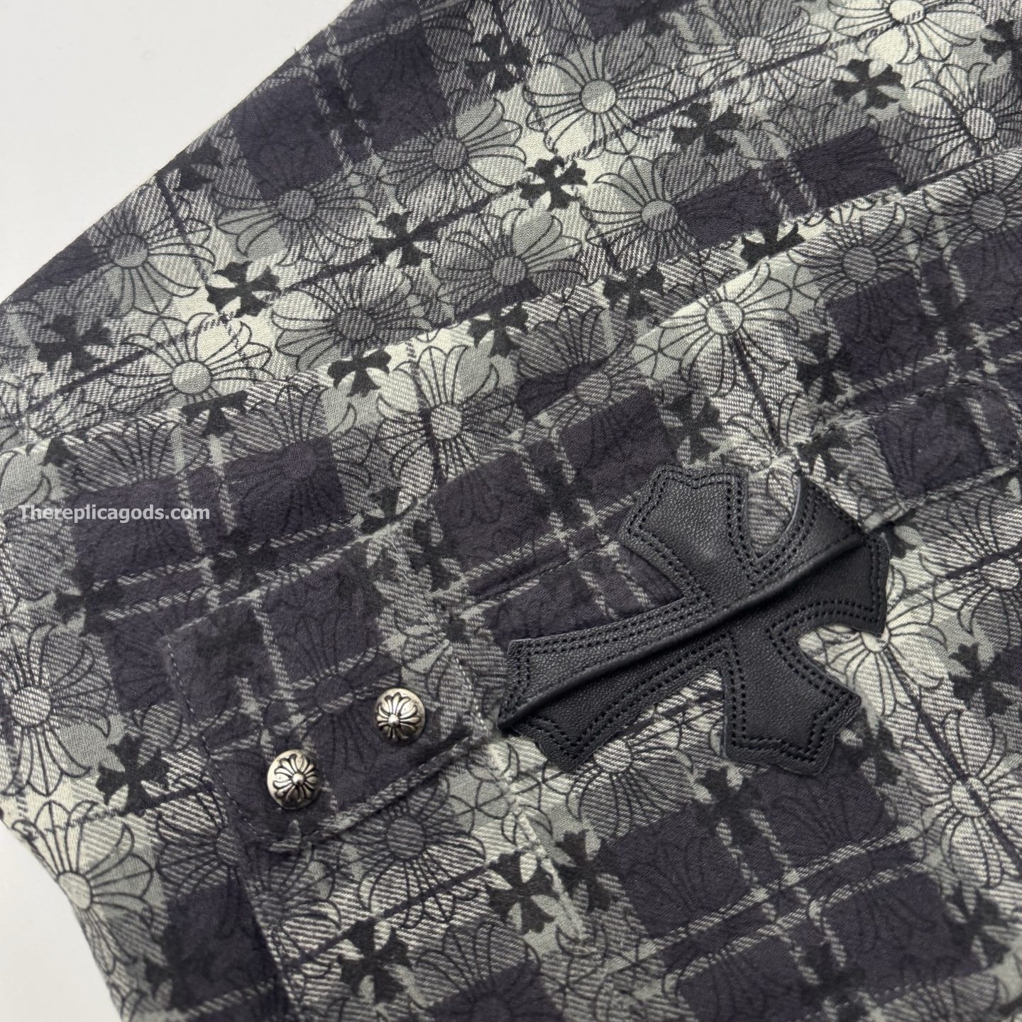 MONOGRAM CROSS PATCH FLANNEL SHIRT - SH535