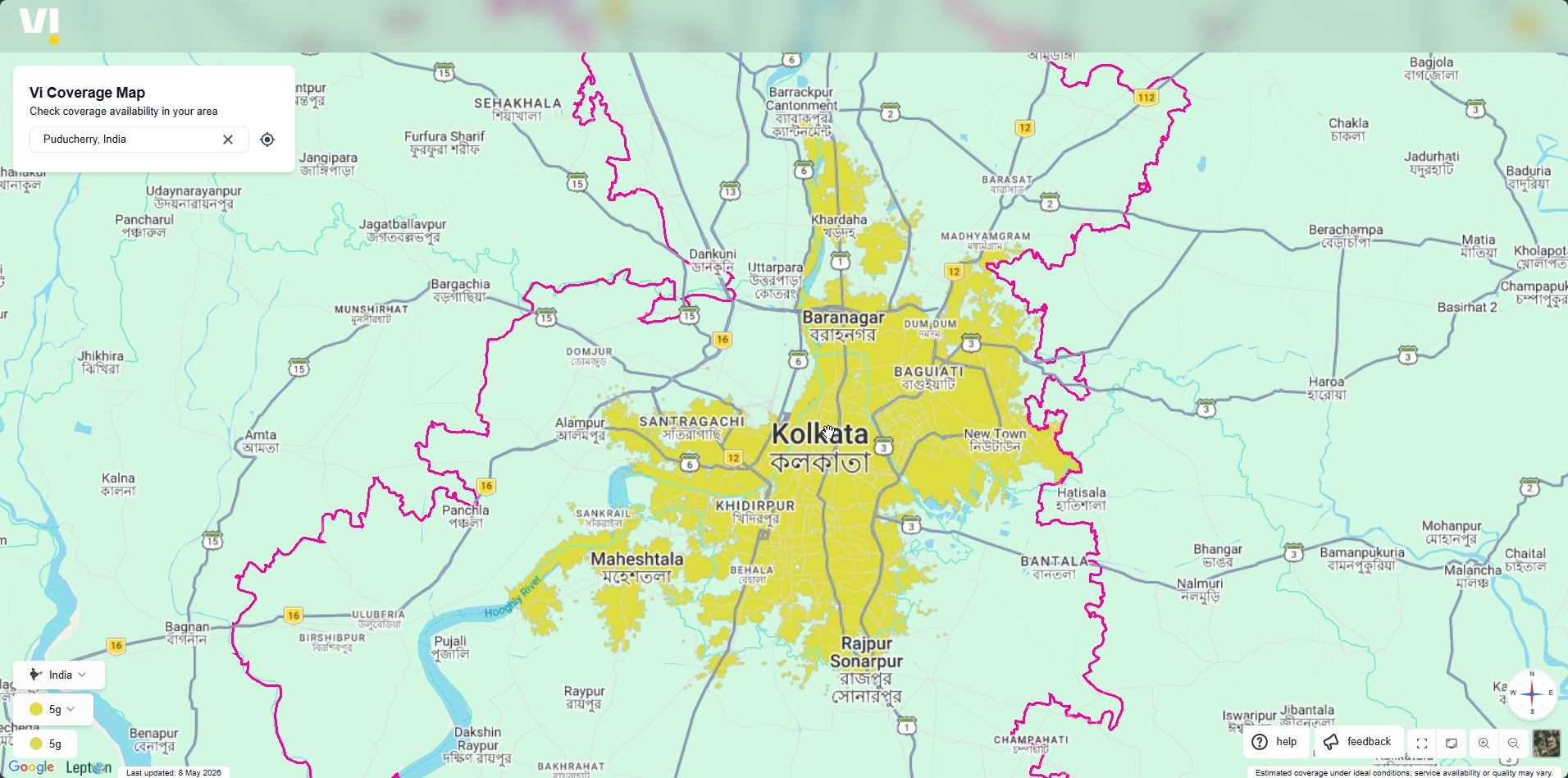 Vi Coverage Vi Coverage Map updated May 8th 2026 - India Broadband Forum