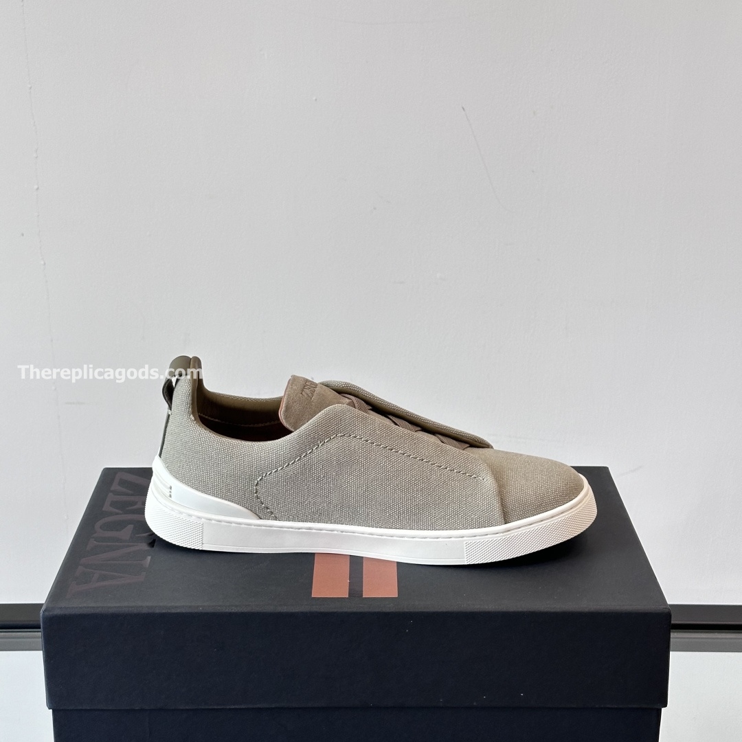 LIGHT TAUPE TRIPLE STITCH OASI CASHMERE SNEAKERS