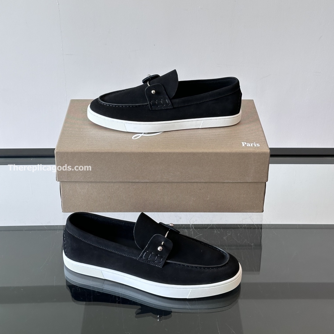 CHAMBELIBOAT BOAT SHOES IN BLACK - CL169