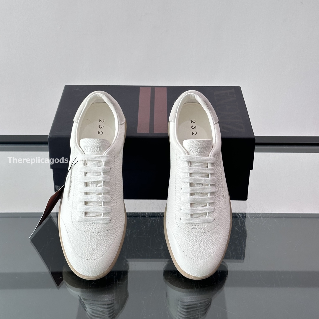 232 LOW-TOP SNEAKERS WHITE GRAINED LEATHER, photo 5