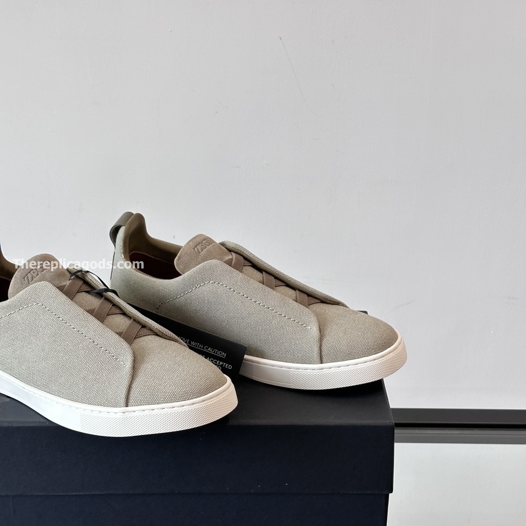 LIGHT TAUPE TRIPLE STITCH OASI CASHMERE SNEAKERS