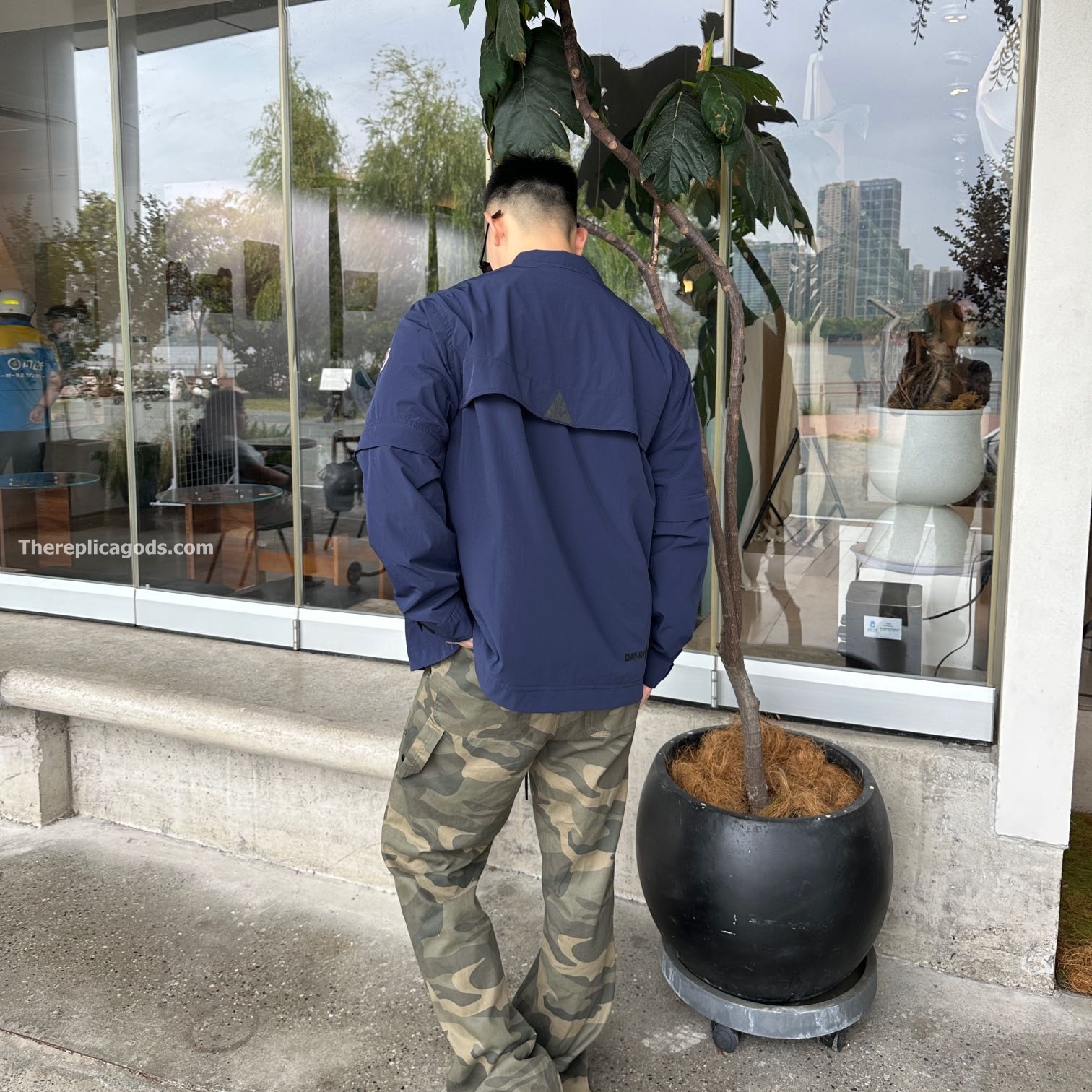 BLUE TARA STRETCH NYLON UTILITY JACKET