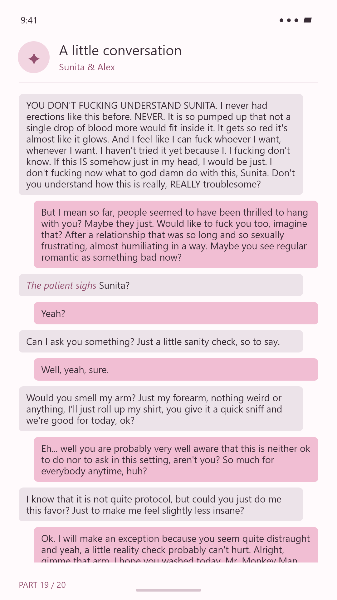 My new therapist is finally getting to the bottom of it | Part 1 | [text-heavy, slow-burn], image 19
