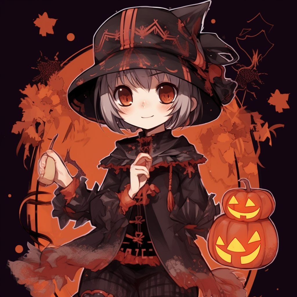 cute adorable anime Witch Halloween