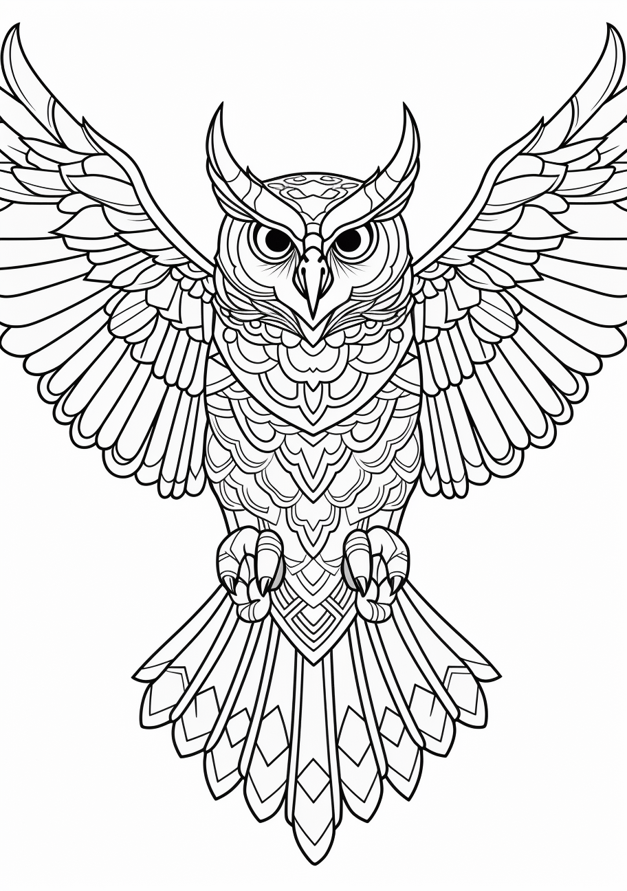 Swooping Owl in the Night - Printable Coloring Page - Image Chest ...