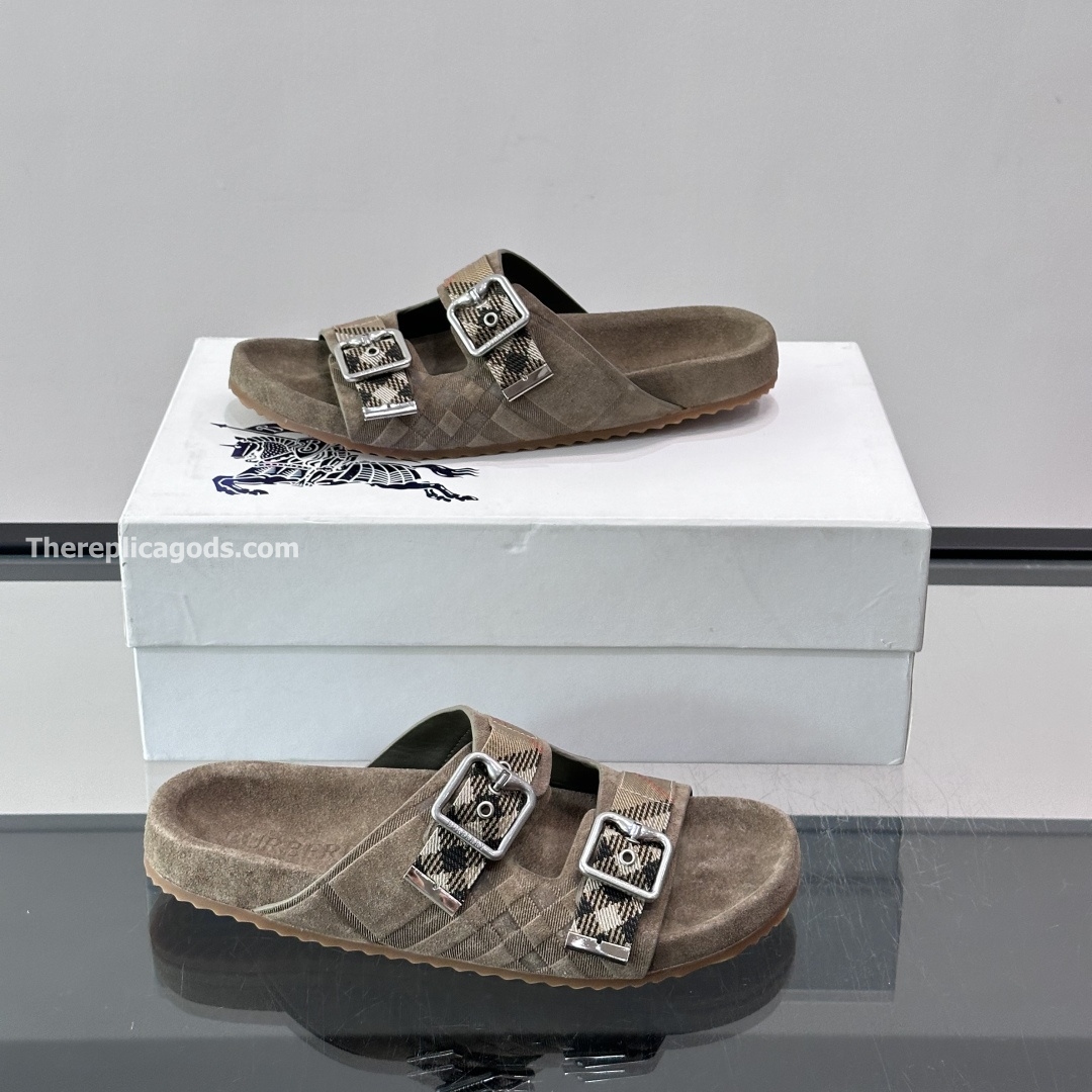 CHECK SUEDE URCHIN SANDALS - BBRS8