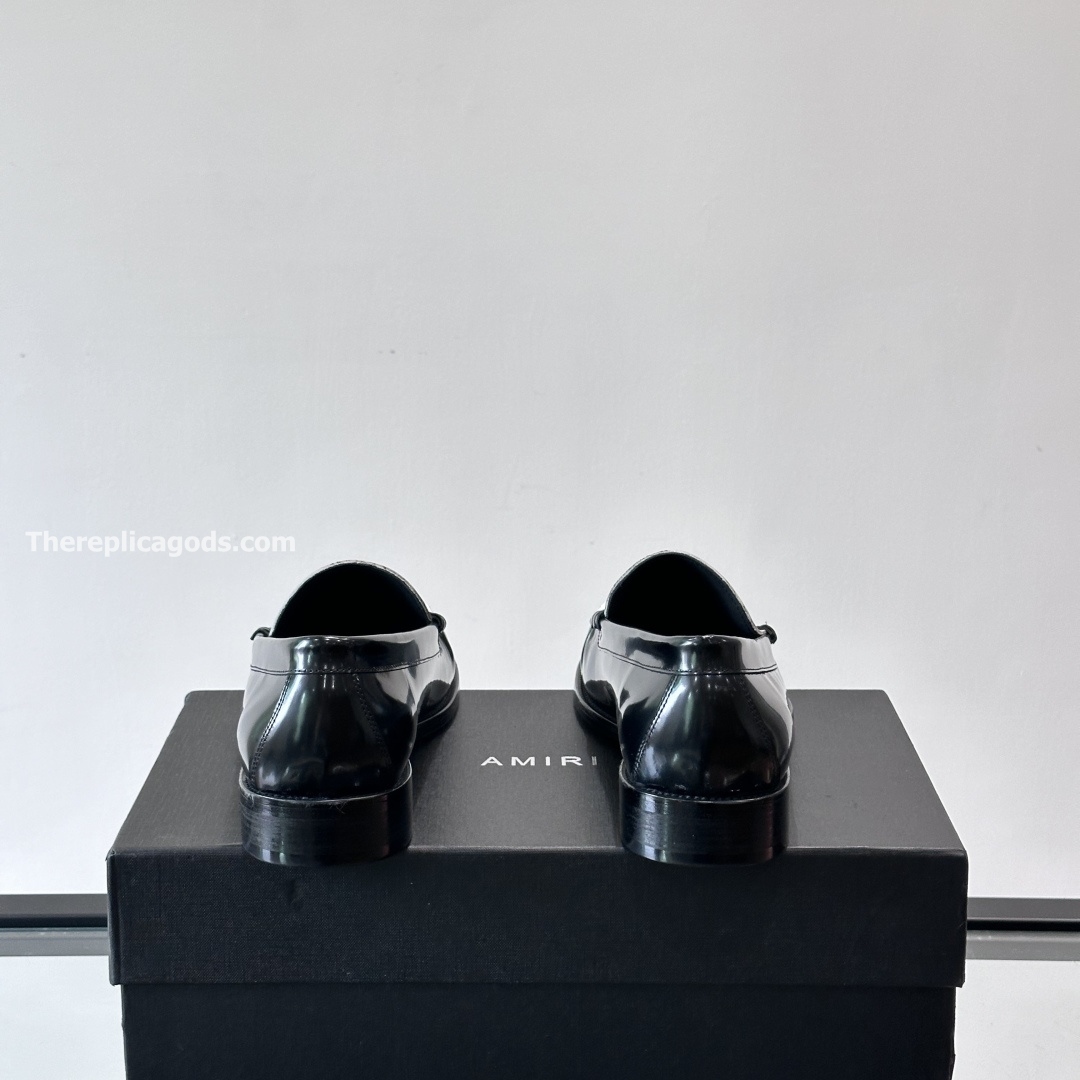 MA CHAIN LEATHER LOAFERS IN BLACK AND WHITE - RI97
