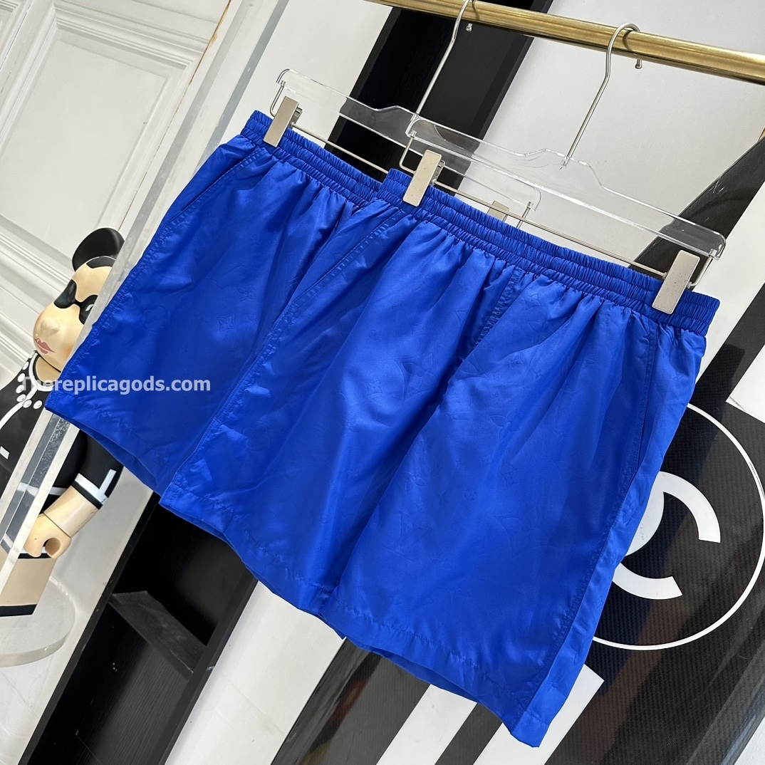 MONOGRAM NYLON SWIM BOARD SHORTS IN BLUE - TP557