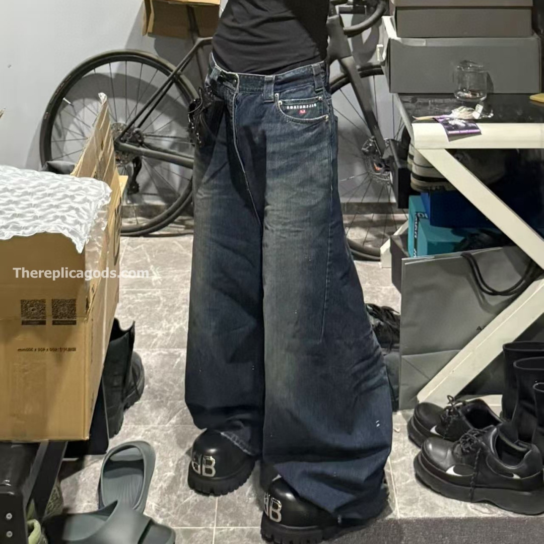 WIDE LEG BAGGY PANTS IN DEEP BLUE - TP599