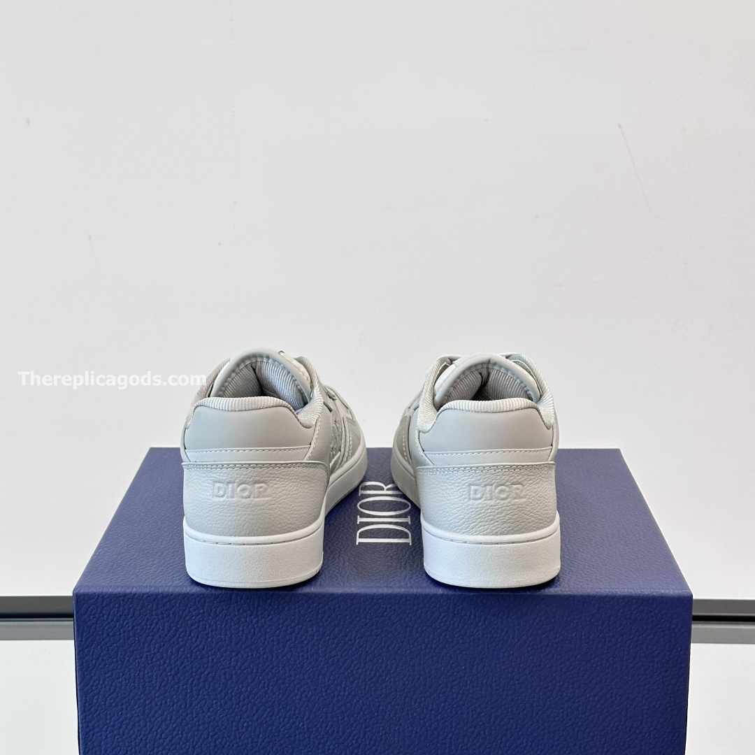 B27 UPTOWN LOW-TOP SNEAKERS GRAY GRAINED CALFSKIN AND GRAY GRAVITY LEATHER - CD410