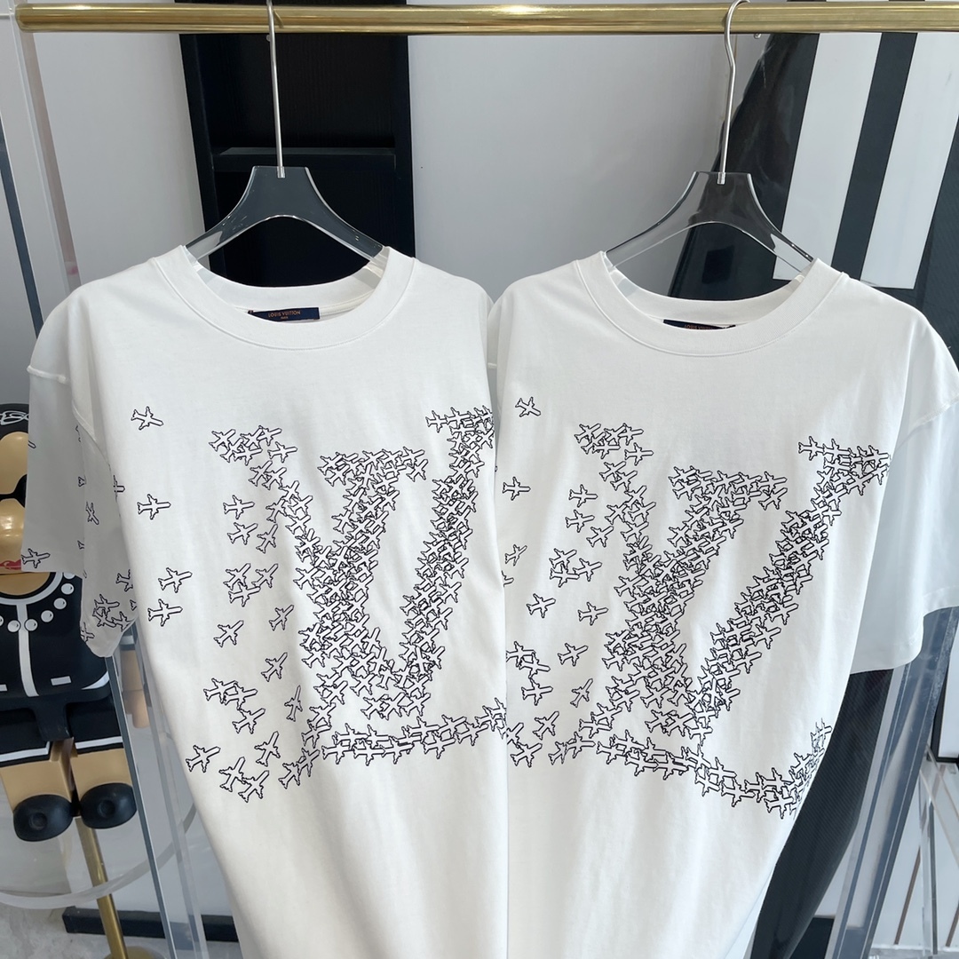 AIRPLANE PRINTED T-SHIRT IN WHITE - TP583
