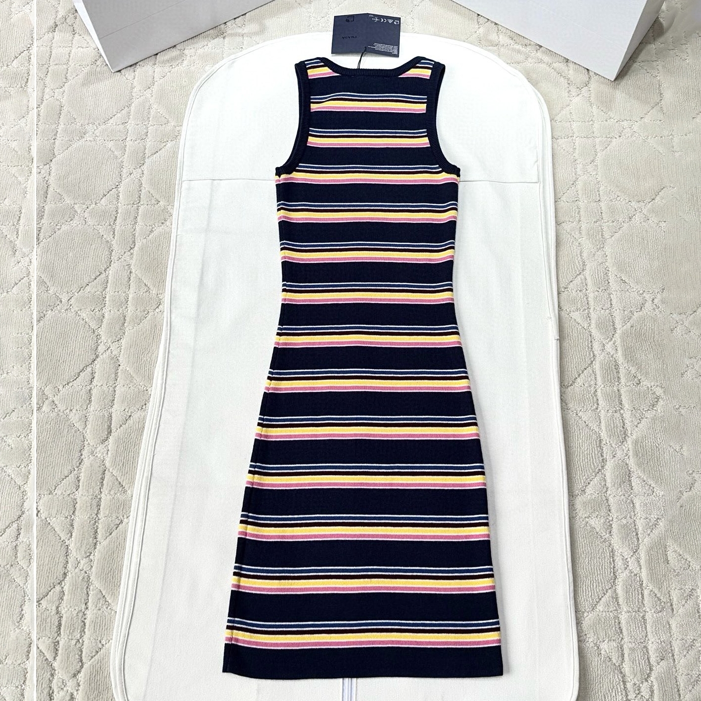 STRIPED COTTON MIDI DRESS - TP562