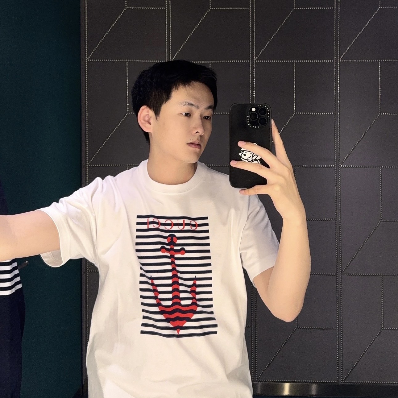 PRINTED COTTON JERSEY T-SHIRT IN WHITE - TP578