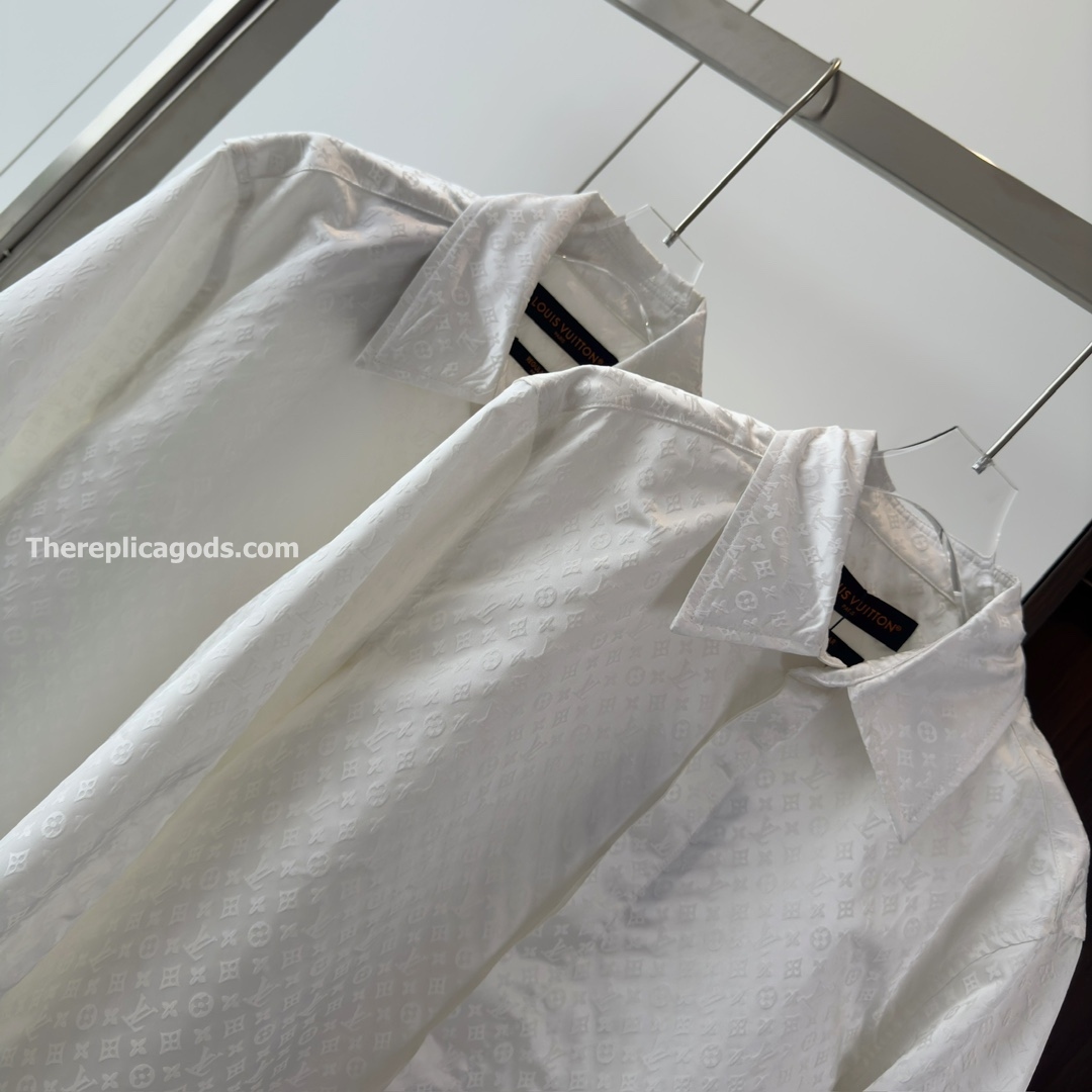 MINI MONOGRAM SILK EVENING SHIRT IN WHITE - TP666