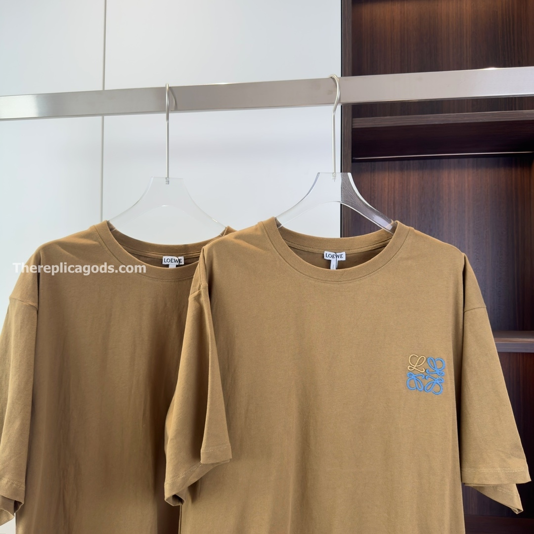 REGULAR FIT T-SHIRT IN COTTON IN CAMEL - TP671