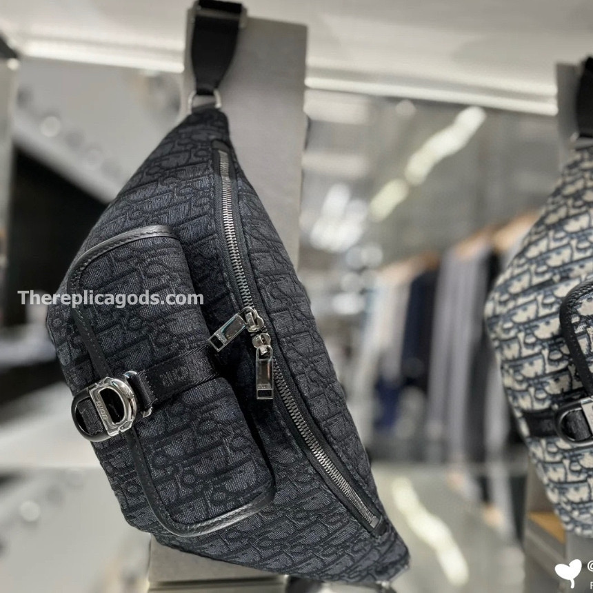 8 BELT BAG BLACK OBLIQUE JACQUARD