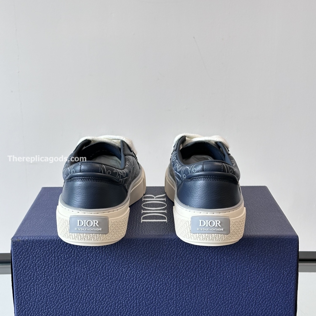 B33 SPIN SNEAKERS NAVY BLUE GRAINED CALFSKIN AND NAVY BLUE GRAVITY OUTLINE LEATHER - CD415