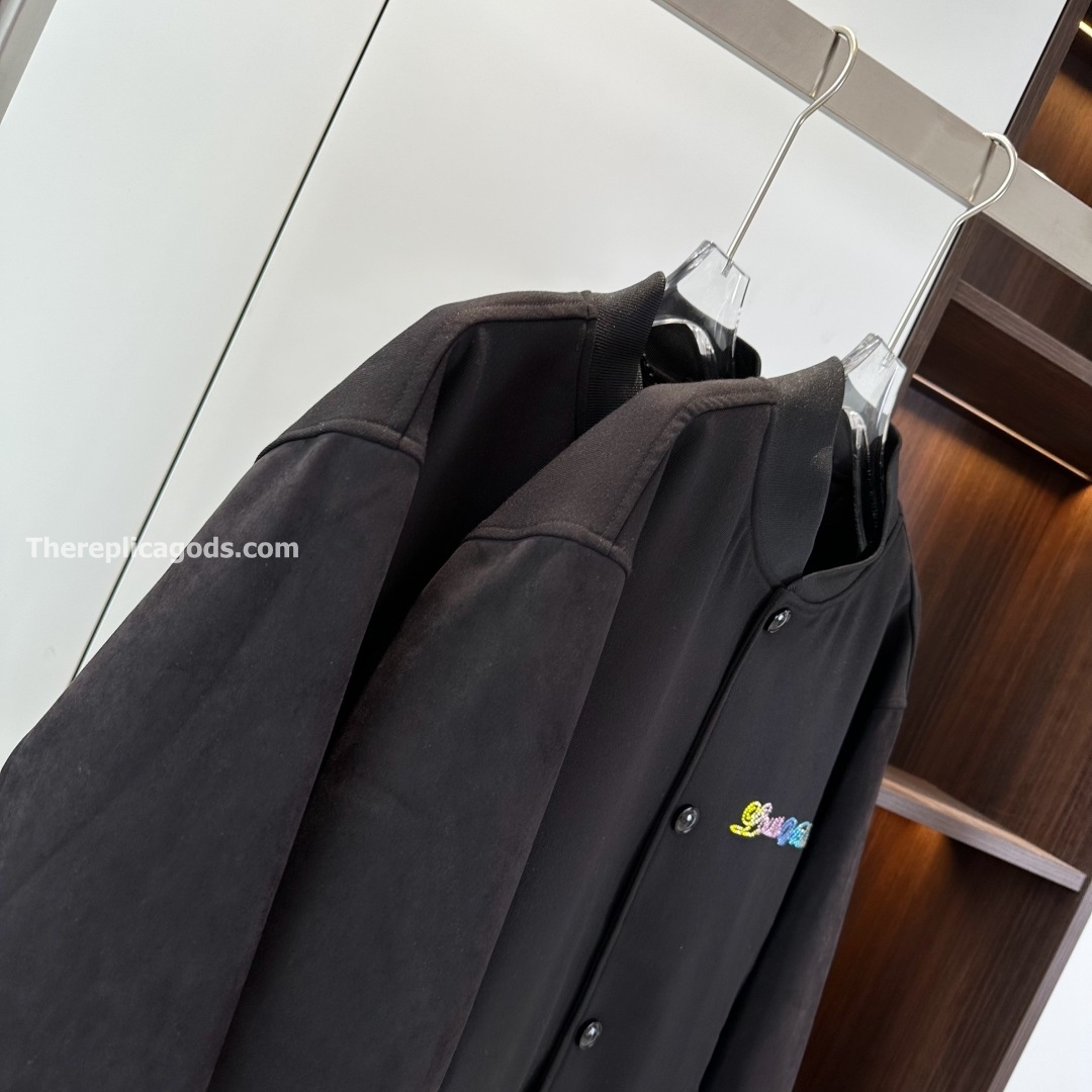 LEATHER MIX VARSITY BLOUSON IN BLACK - JK900