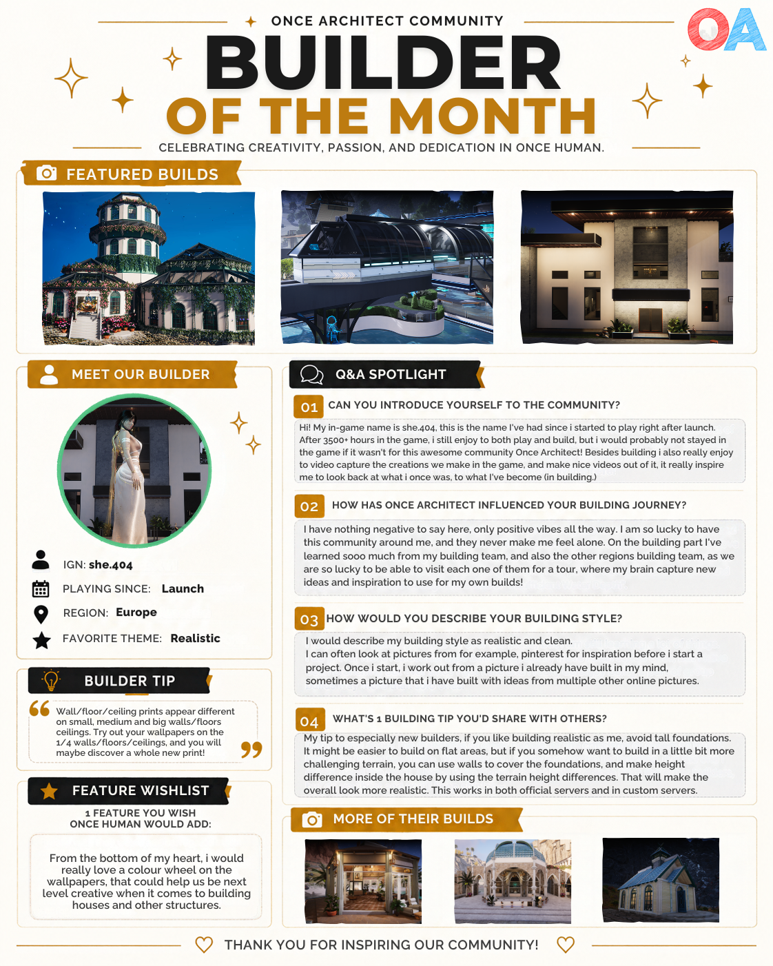 She404 Builder of the Month