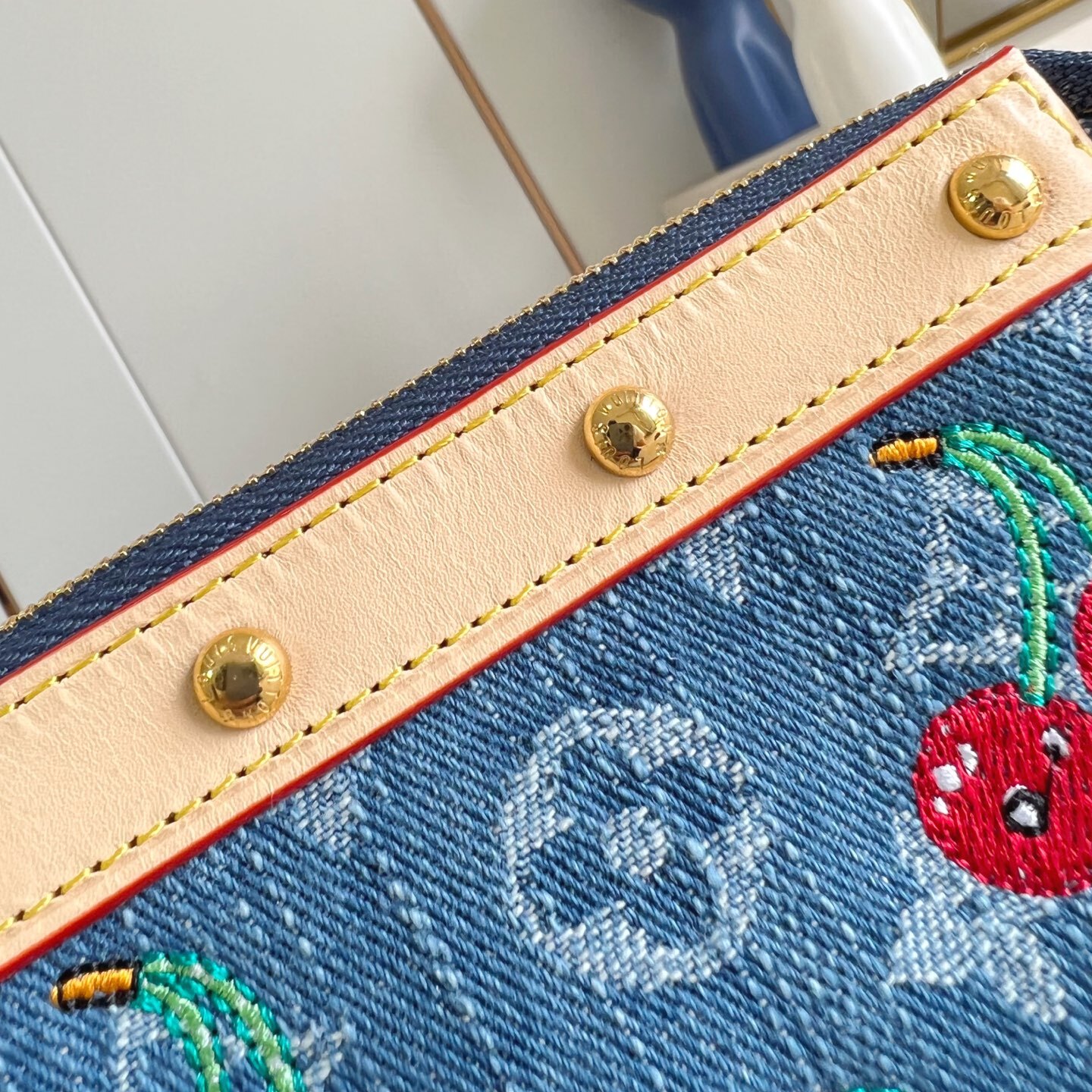X TM POCHETTE ACCESSOIRES MONOGRAM CHERRY DENIM M13994