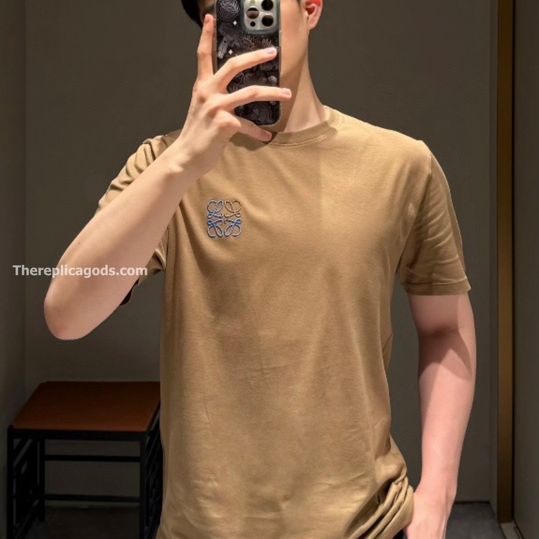 REGULAR FIT T-SHIRT IN COTTON IN CAMEL - TP671