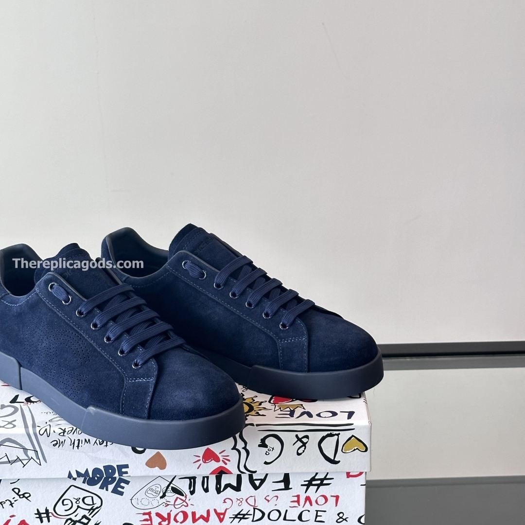 PORTOFINO LEATHER SNEAKERS IN BLUE - GD243