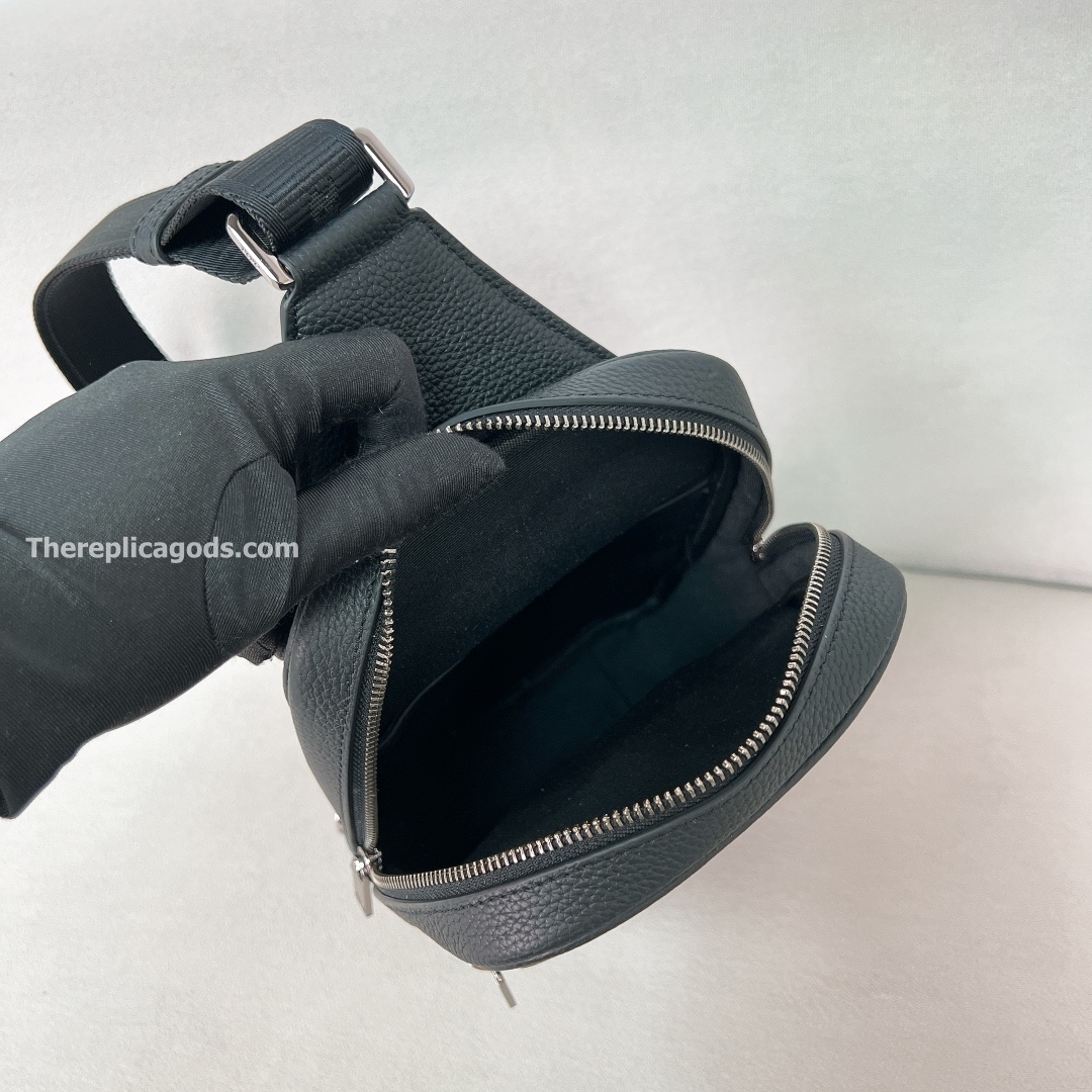 RIDER 2.0 SLING BAG BLACK OBLIQUE JACQUARD AND GRAINED CALFSKIN