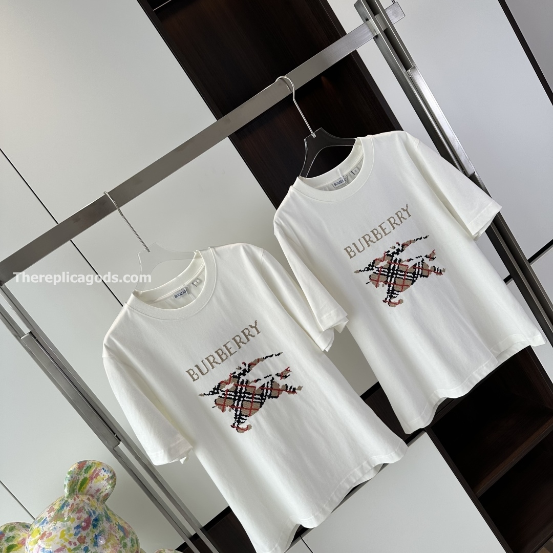 CROSS STITCH EKD​ COTTON T-SHIRT IN WHITE - TP588