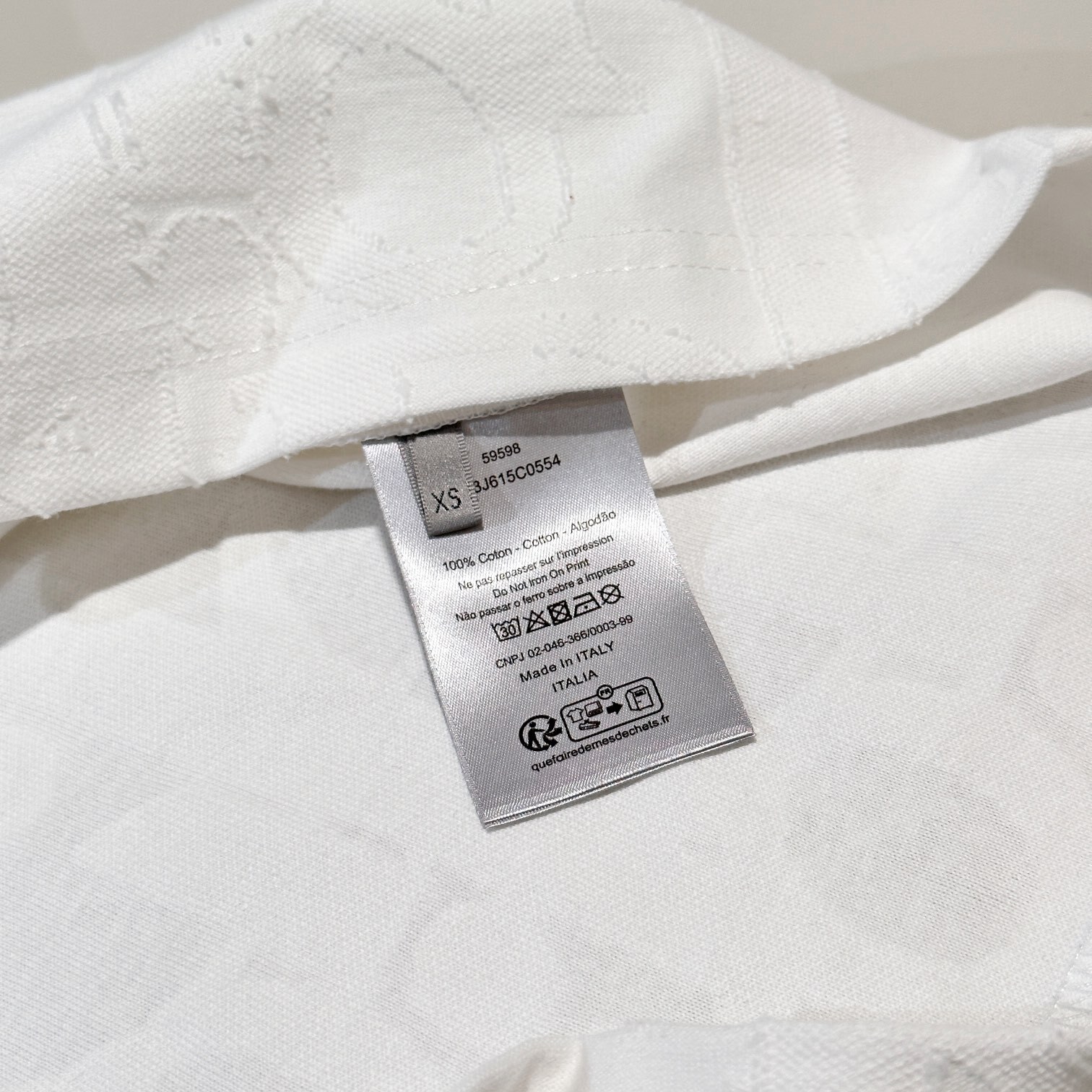 OBLIQUE T-SHIRT, RELAXED FIT WHITE COTTON JERSEY - TP572