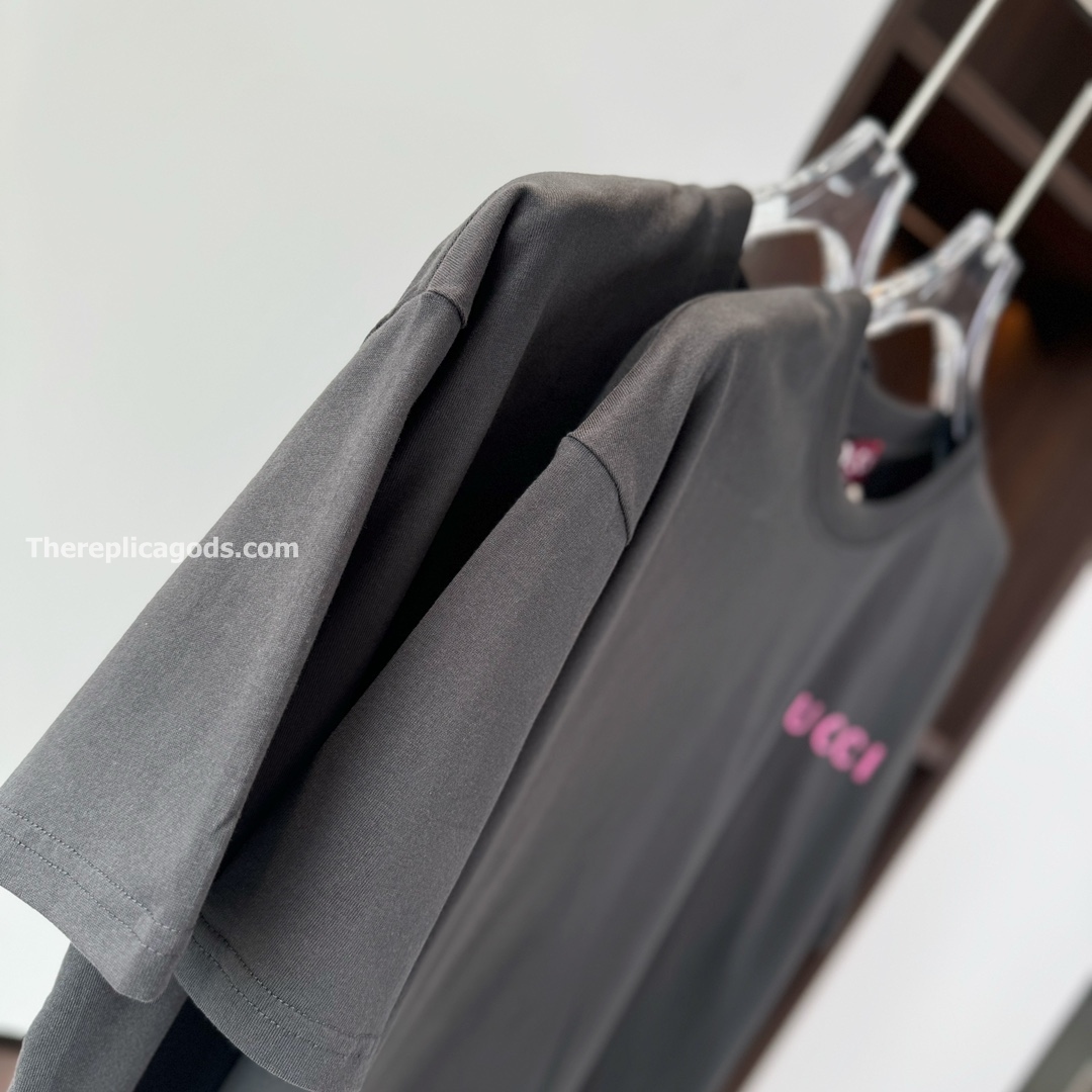 LOGO PRINTED COTTON T-SHIRT IN BLACK - TP609