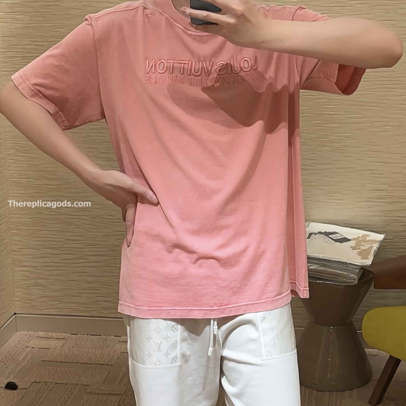 WASHED RIBBED T-SHIRT IN PINK - TP631