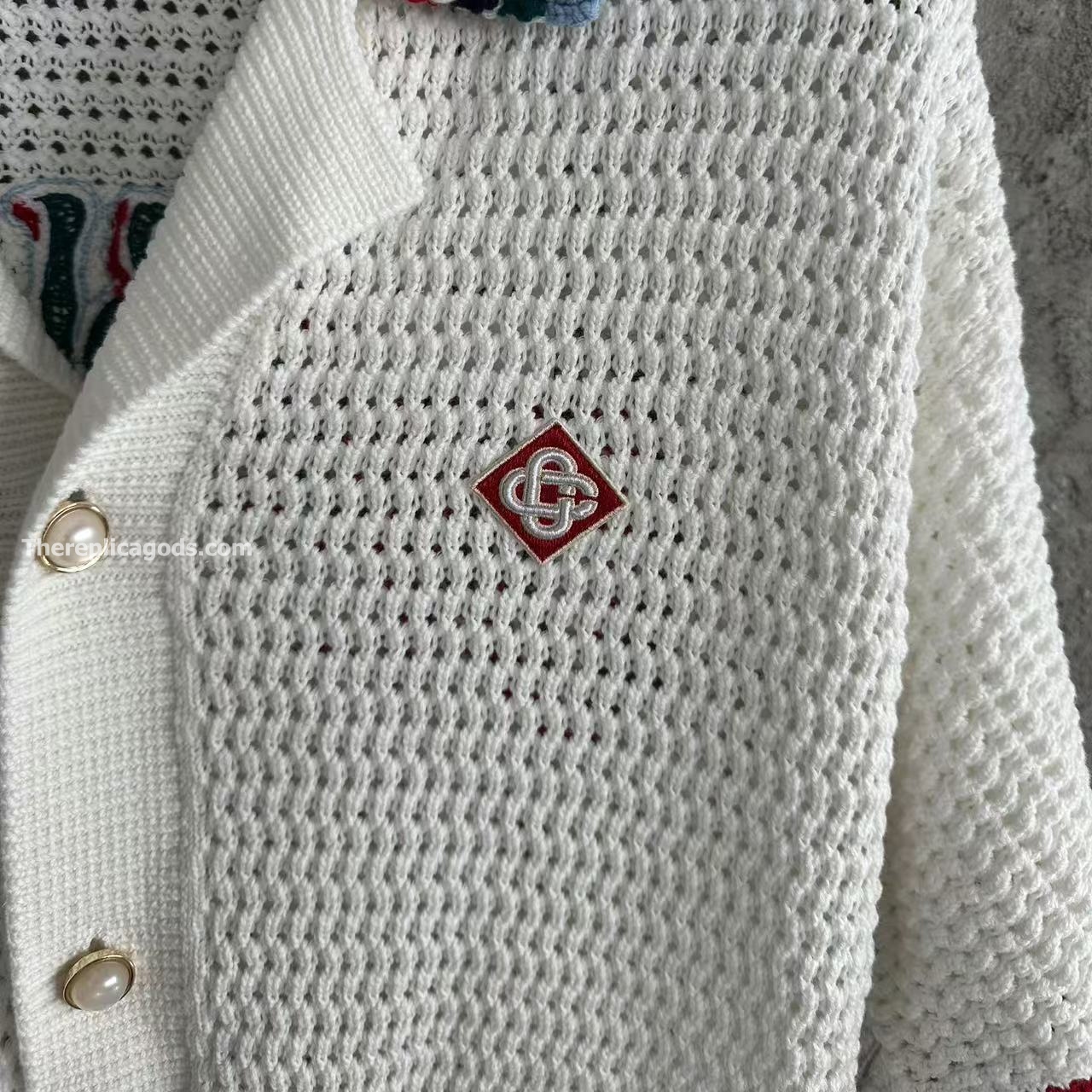 SPORT FAUX CROCHET SHIRT IN WHITE - SH365