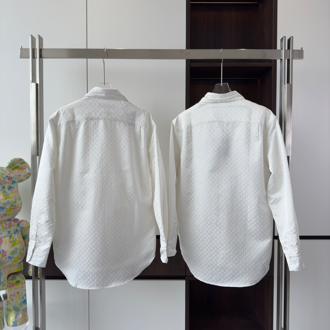 MINI MONOGRAM SILK EVENING SHIRT IN WHITE - TP666